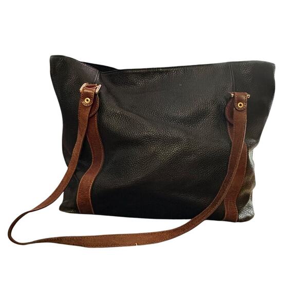 UNISA x Black Brown Leather Shoulder Bag Laptop Commuter Travel - Picture 1 of 6